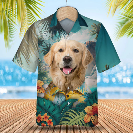 Golden Retriever - 3D Tropical Hawaiian Shirt