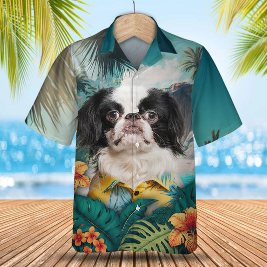 Japanese Chin - 3D Tropical Hawaiian Shirt