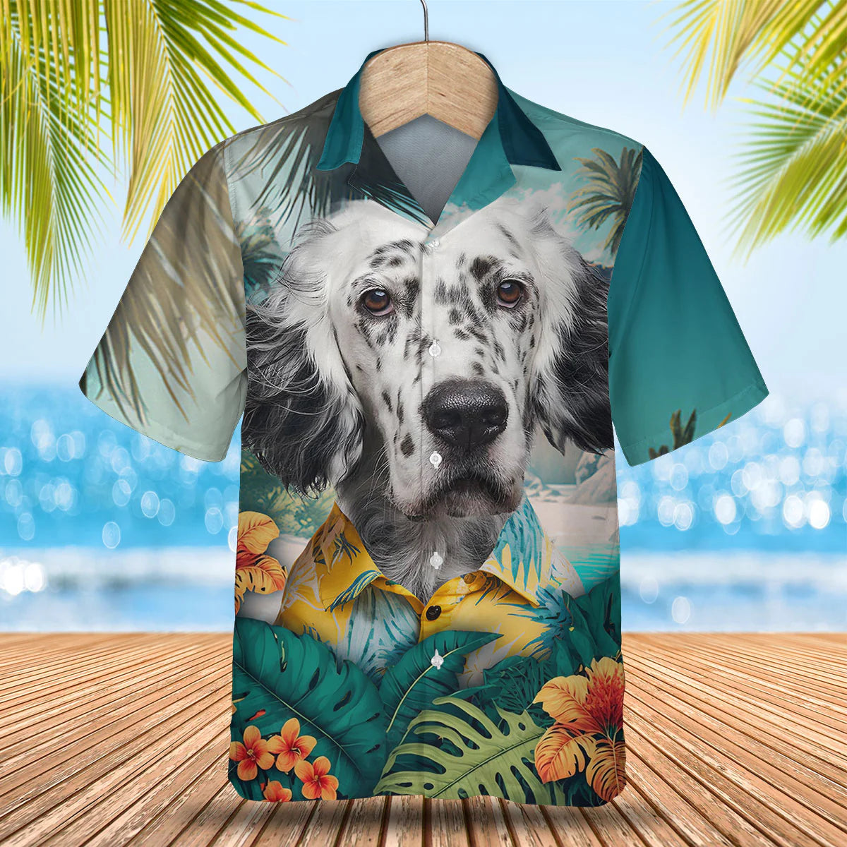 English Setter - 3D Tropical Hawaiian Shirt