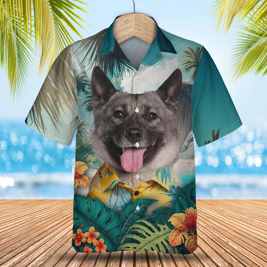 Norwegian Elkhound - 3D Tropical Hawaiian Shirt