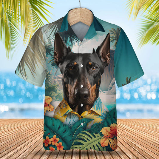 Doberman Pinscher - 3D Tropical Hawaiian Shirt