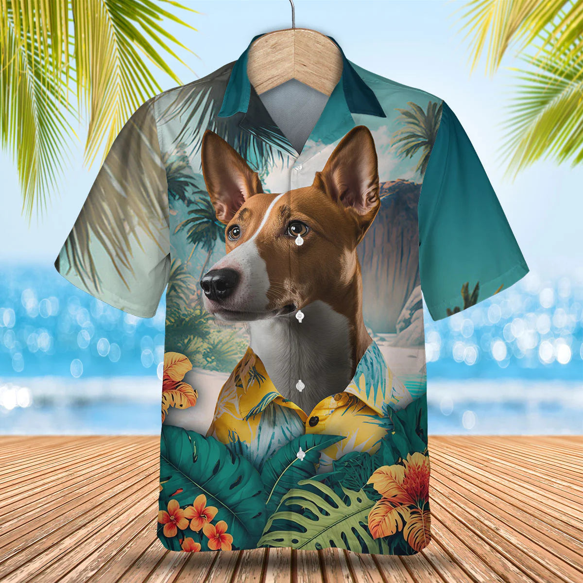 Basenji AI - 3D Tropical Hawaiian Shirt