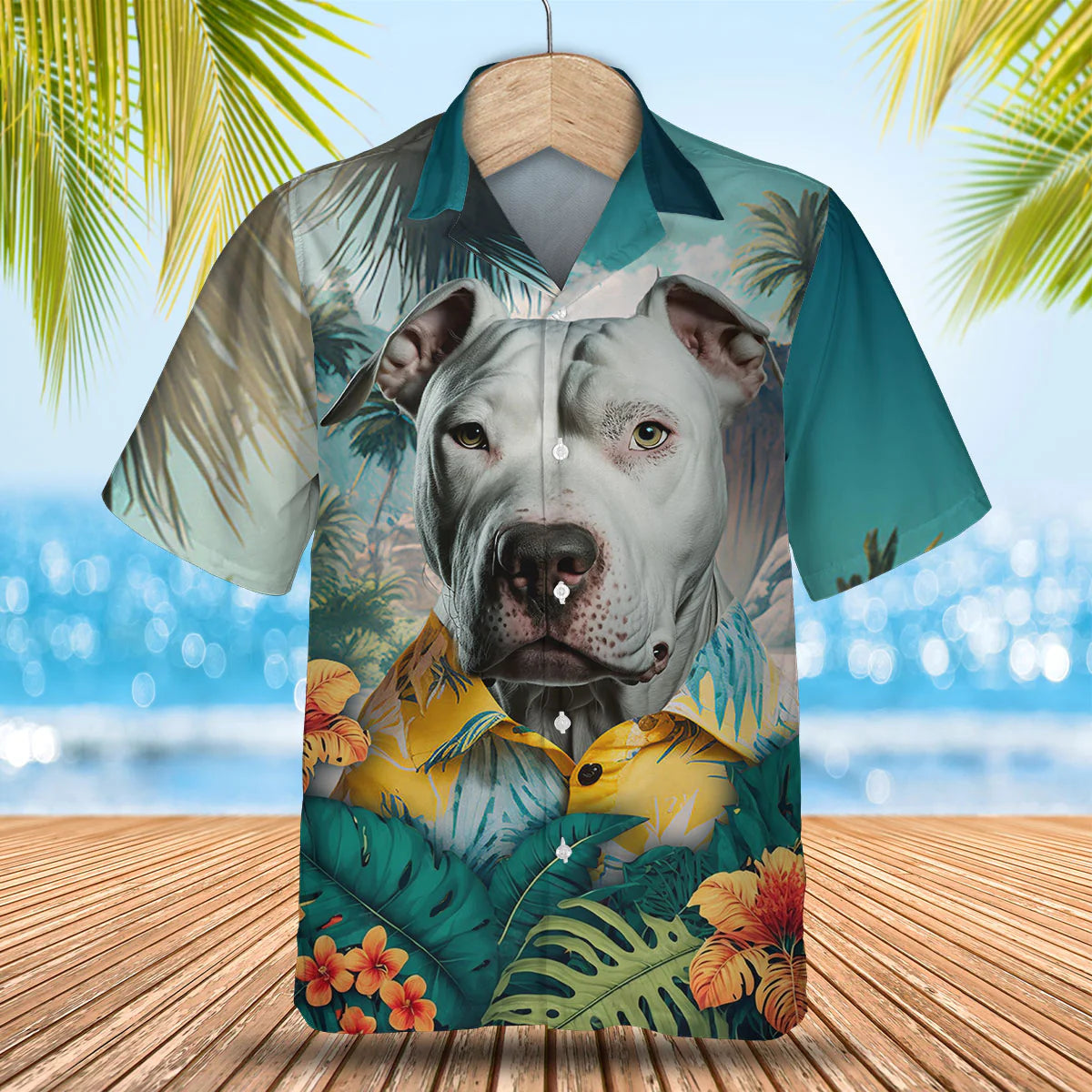 Dogo Argentino - 3D Tropical Hawaiian Shirt