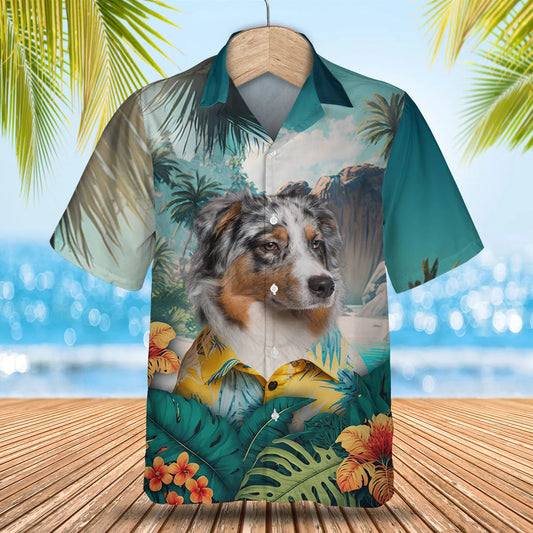 Australian Shepherd - 3D Tropical Hawaiian Shirt