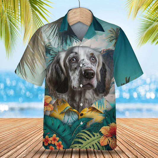 English Setter - 3D Tropical Hawaiian Shirt