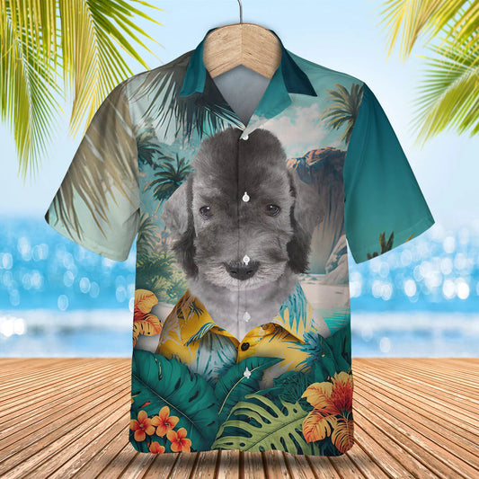 Bedlington Terrier - 3D Tropical Hawaiian Shirt