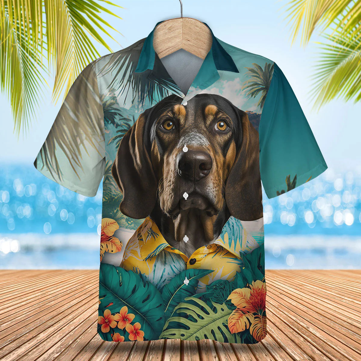 Coonhound - 3D Tropical Hawaiian Shirt