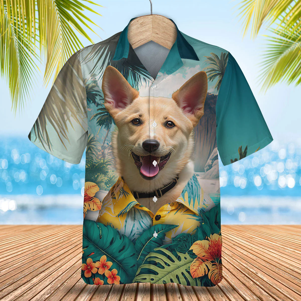 Carolina Dog AI - 3D Tropical Hawaiian Shirt
