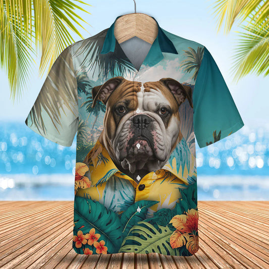 Bulldog AI - 3D Tropical Hawaiian Shirt