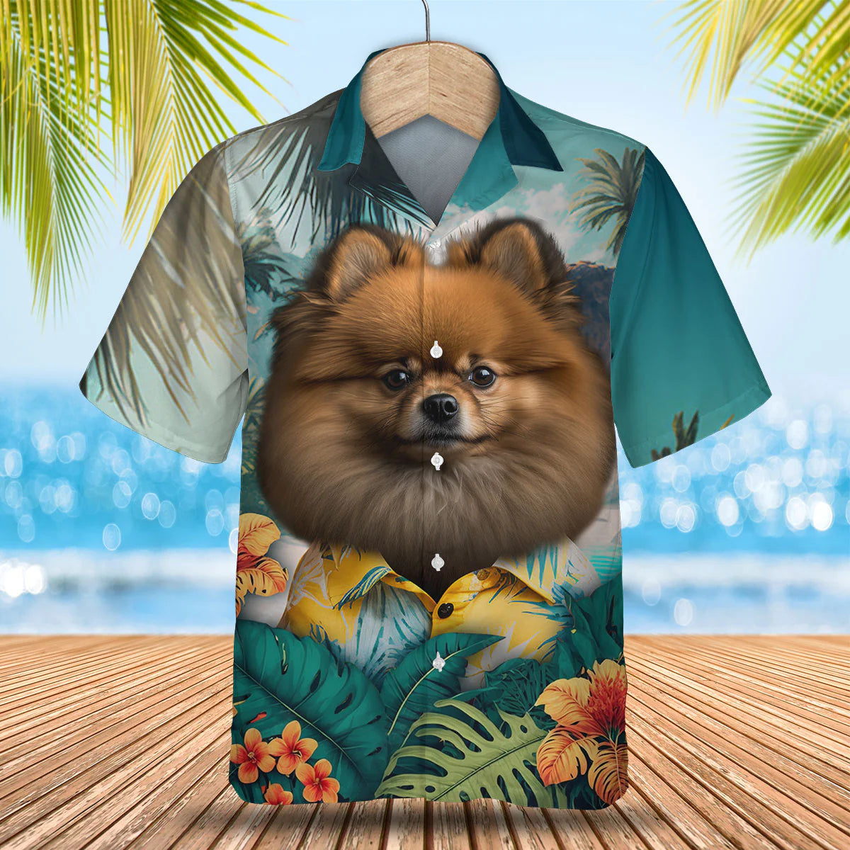 Pomeranian - 3D Tropical Hawaiian Shirt