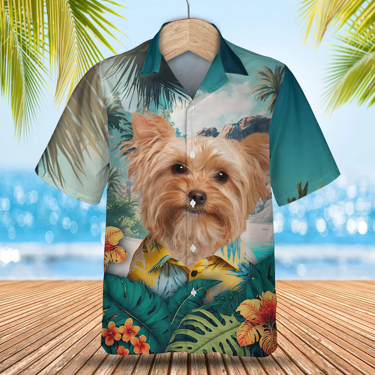 Yorkshire Terrier - 3D Tropical Hawaiian Shirt
