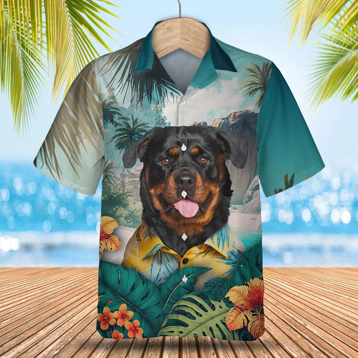 Rottweiler - 3D Tropical Hawaiian Shirt
