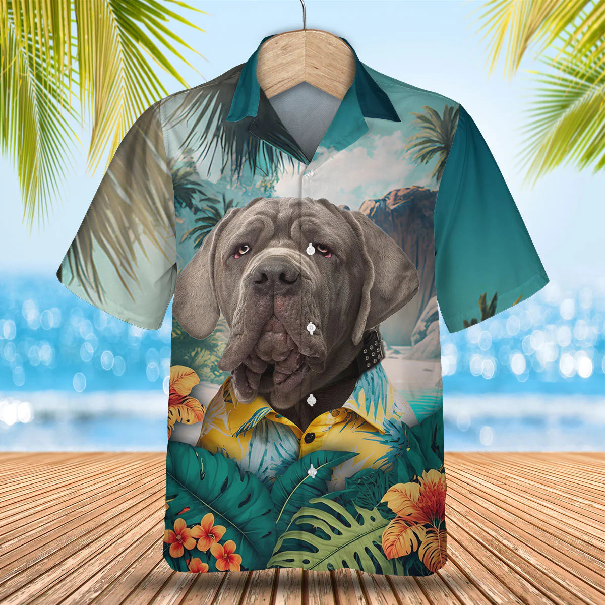 Neapolitan Mastiff - 3D Tropical Hawaiian Shirt