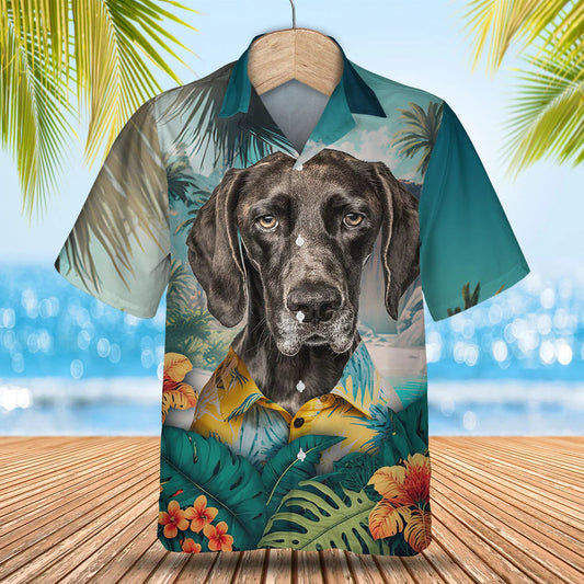 German Shorthaired Pointer - 3D Tropical Hawaiian Shirt