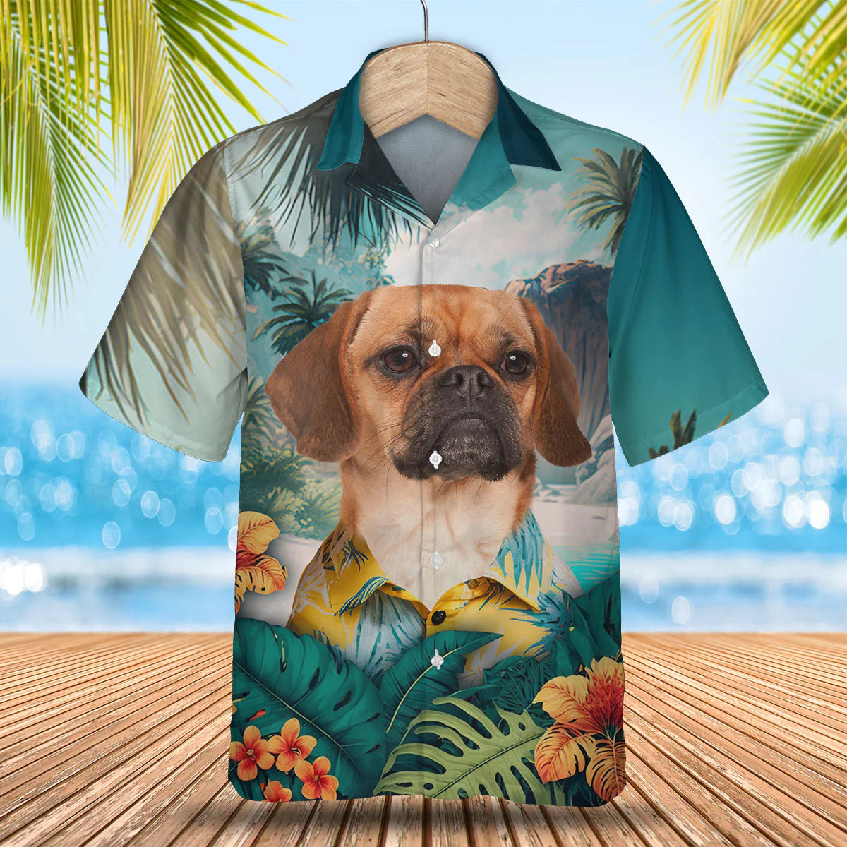 Puggle - 3D Tropical Hawaiian Shirt