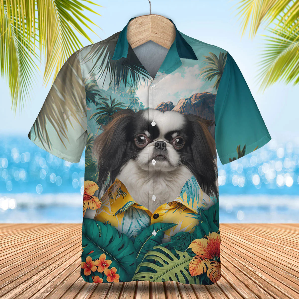 Japanese Chin - 3D Tropical Hawaiian Shirt