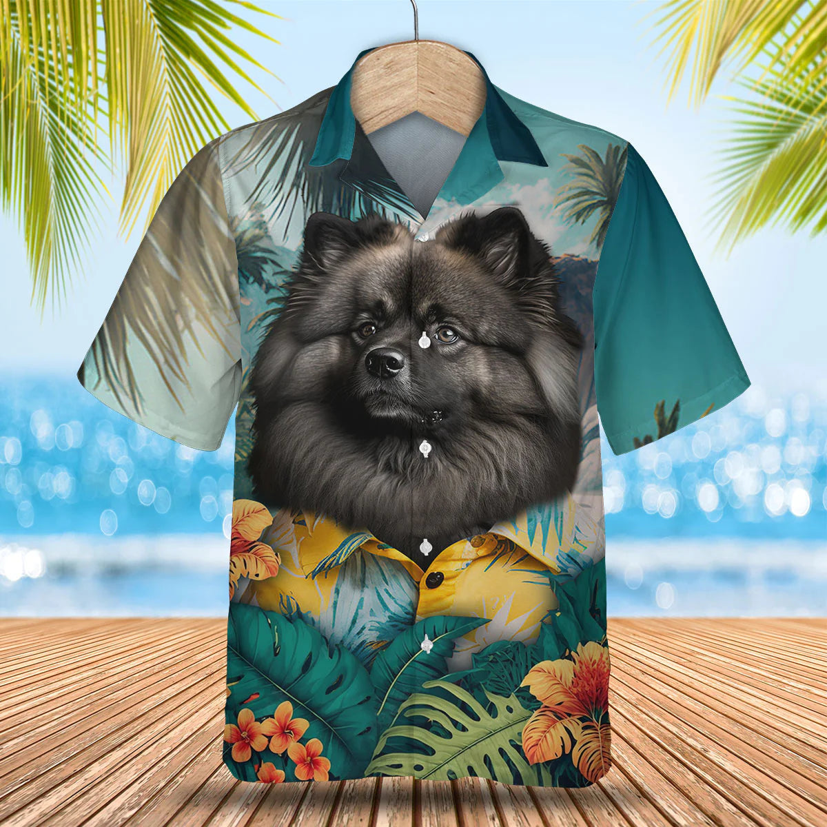 Keeshond - 3D Tropical Hawaiian Shirt