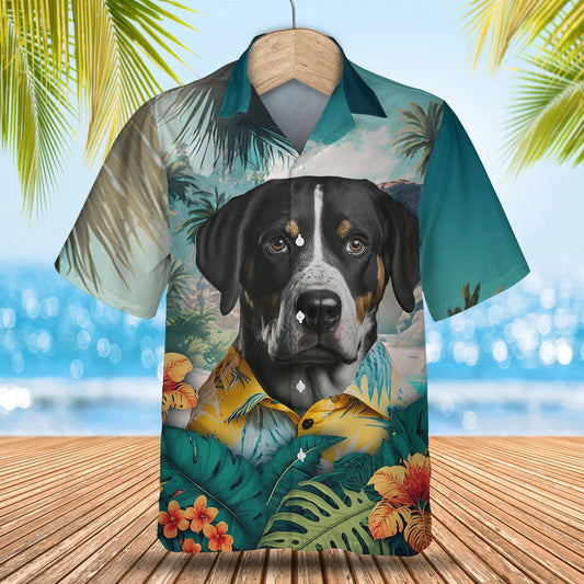 Greater Swiss Mountain Dog - 3D Tropical Hawaiian Shirt