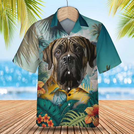 English Mastiff Brindle - 3D Tropical Hawaiian Shirt