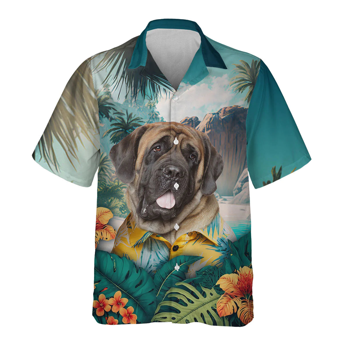 English Mastiff - 3D Tropical Hawaiian Shirt