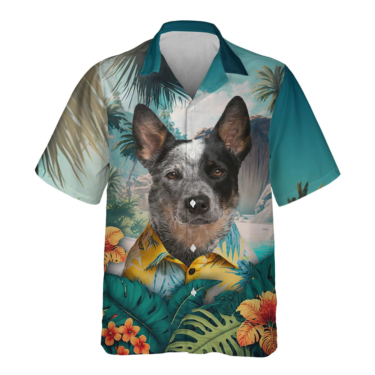 Australian Cattle Dog - 3D Tropical Hawaiian Shirt