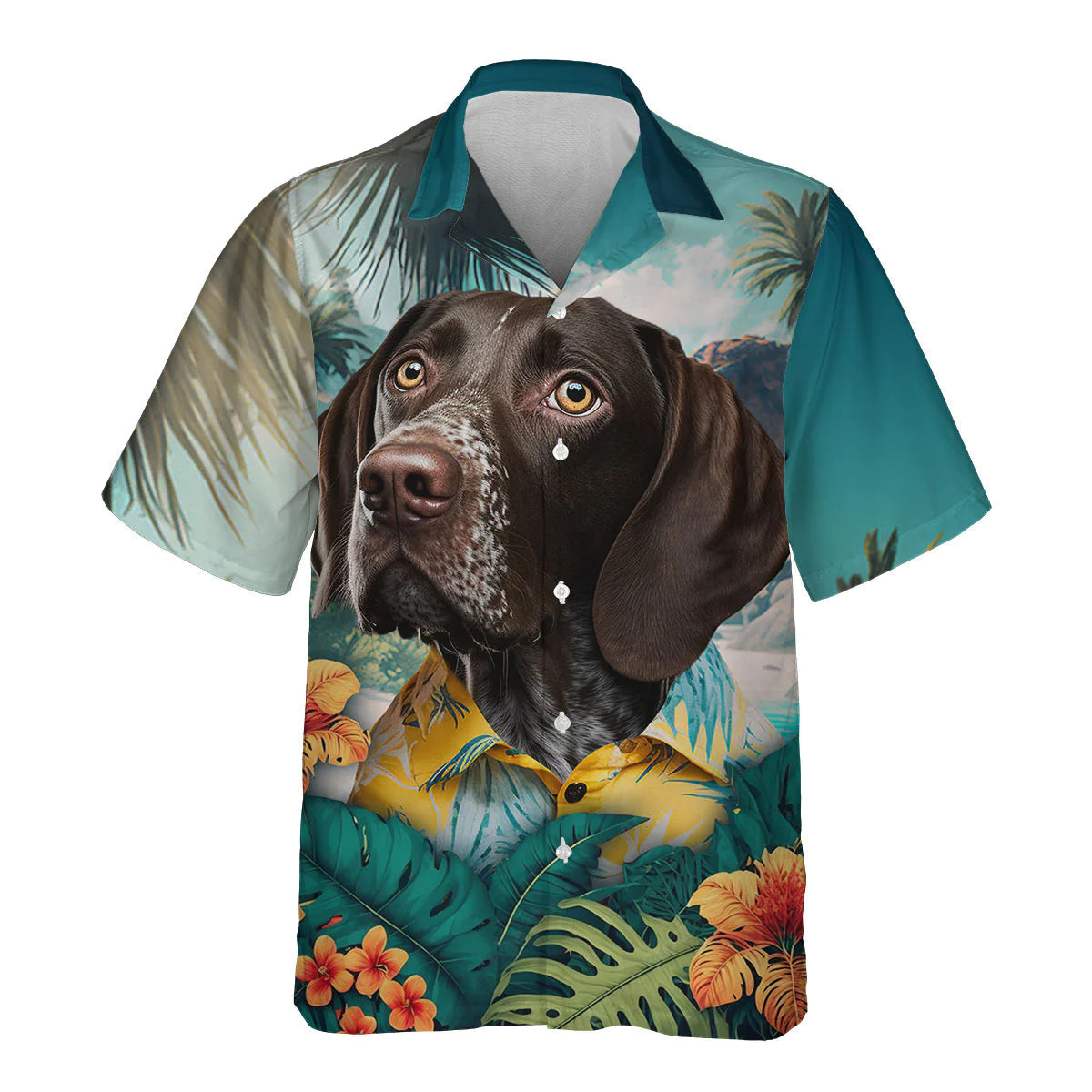 German Shorthaired Pointer - 3D Tropical Hawaiian Shirt