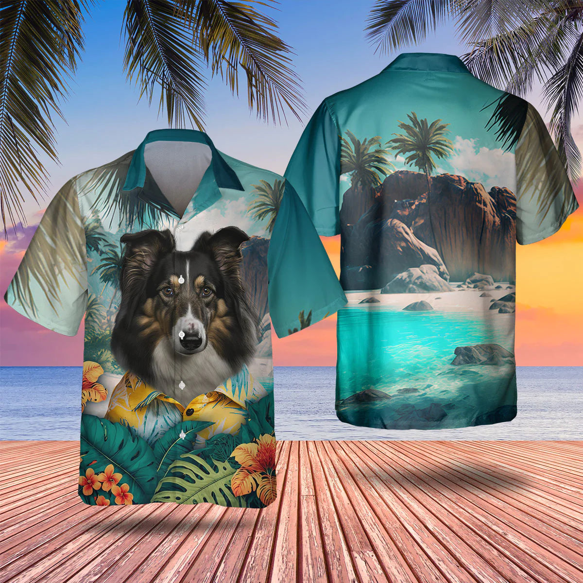 Collie - 3D Tropical Hawaiian Shirt