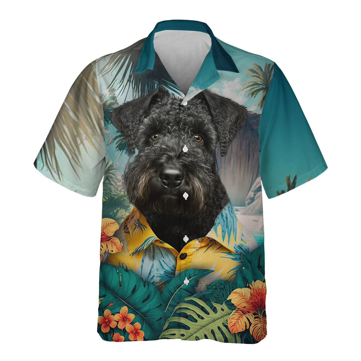 Kerry Blue Terrier - 3D Tropical Hawaiian Shirt