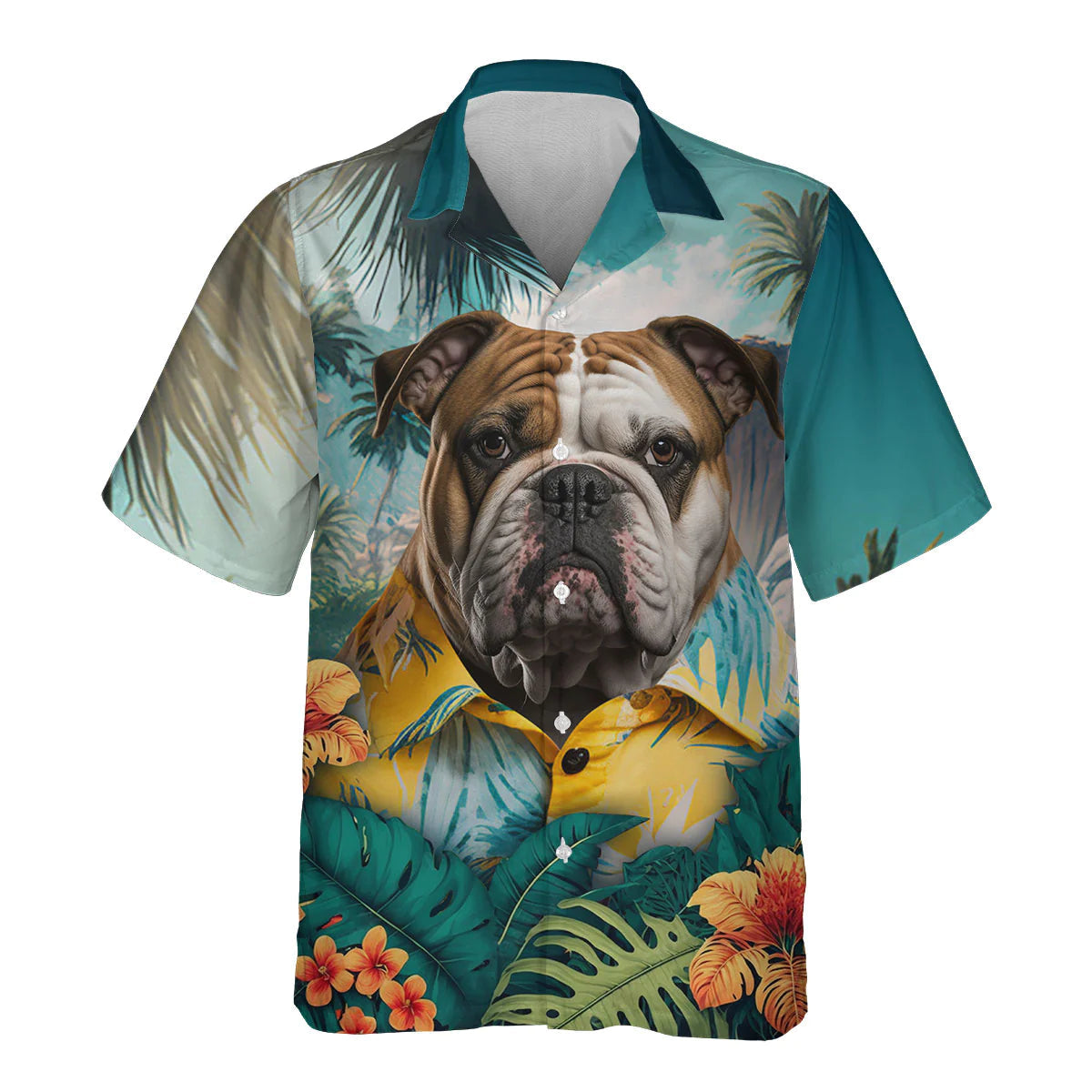 Bulldog AI - 3D Tropical Hawaiian Shirt