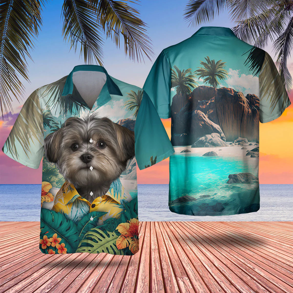 Morkie - 3D Tropical Hawaiian Shirt
