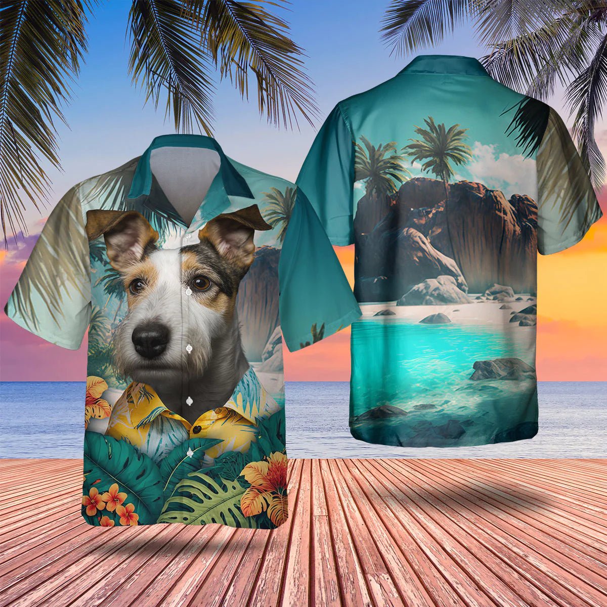 Fox Terrier - 3D Tropical Hawaiian Shirt