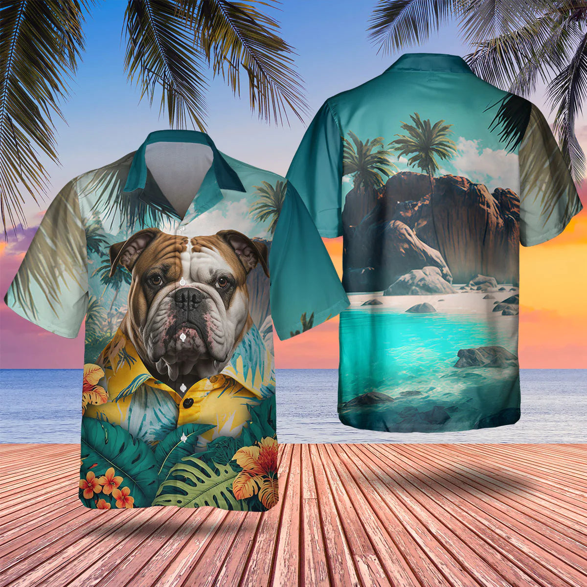 Bulldog AI - 3D Tropical Hawaiian Shirt