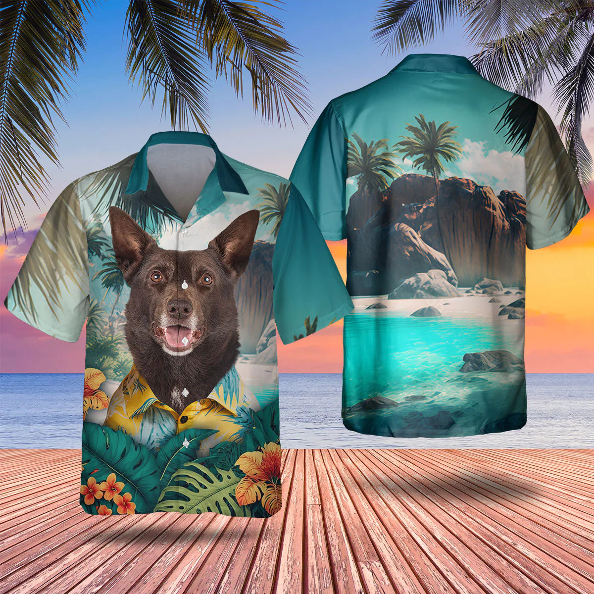 Australian Kelpie - 3D Tropical Hawaiian Shirt