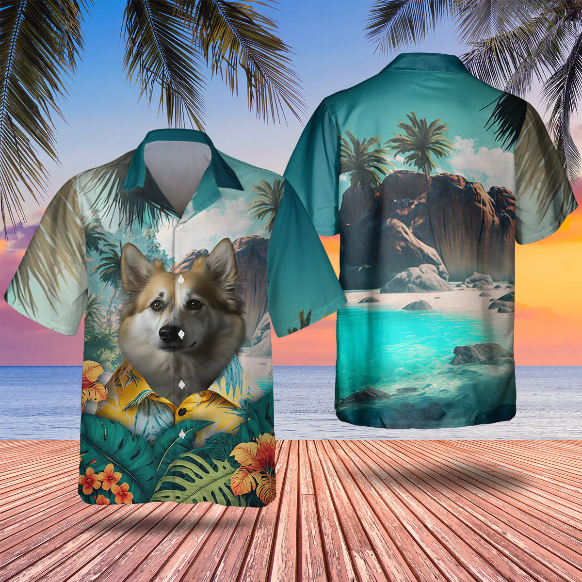 Icelandic Sheepdog - 3D Tropical Hawaiian Shirt
