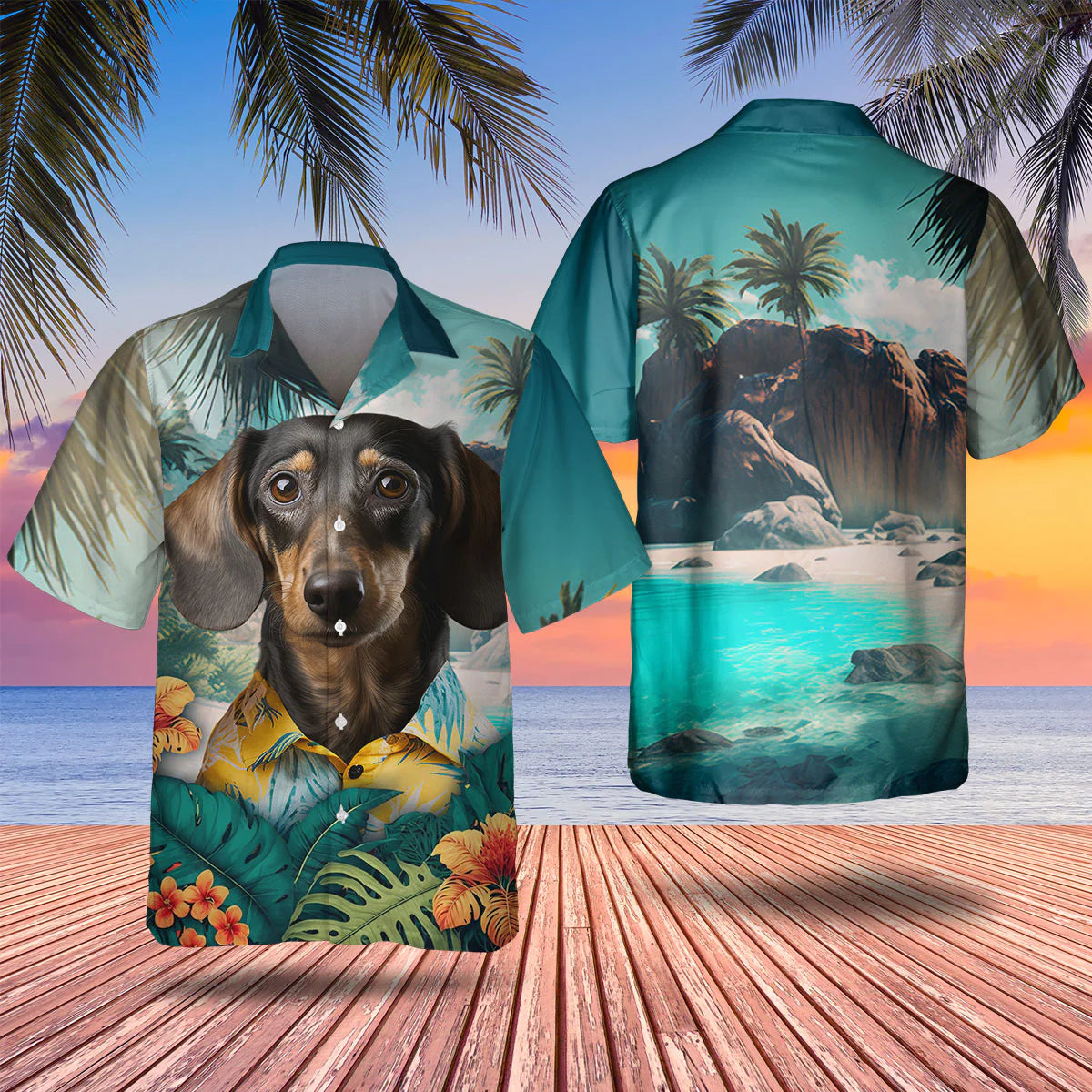 Dachshund 1 - 3D Tropical Hawaiian Shirt