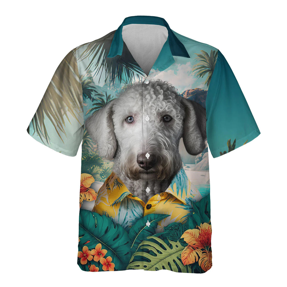 Bedlington Terrier AI - 3D Tropical Hawaiian Shirt