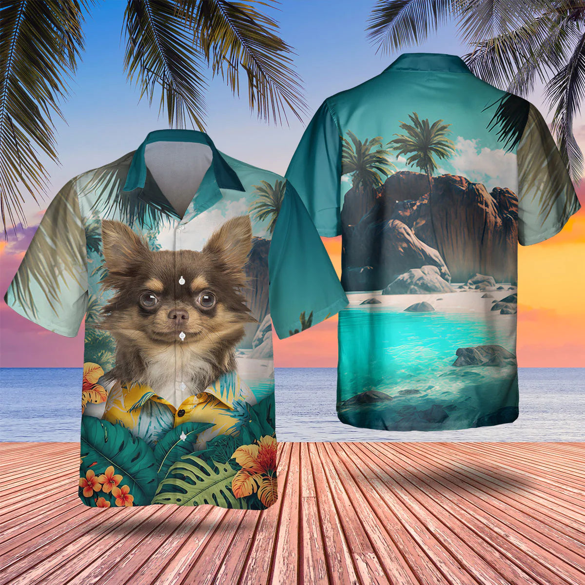 Chihuahua - 3D Tropical Hawaiian Shirt