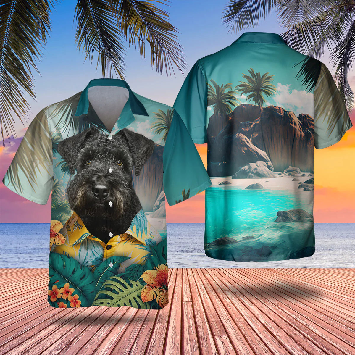 Kerry Blue Terrier - 3D Tropical Hawaiian Shirt
