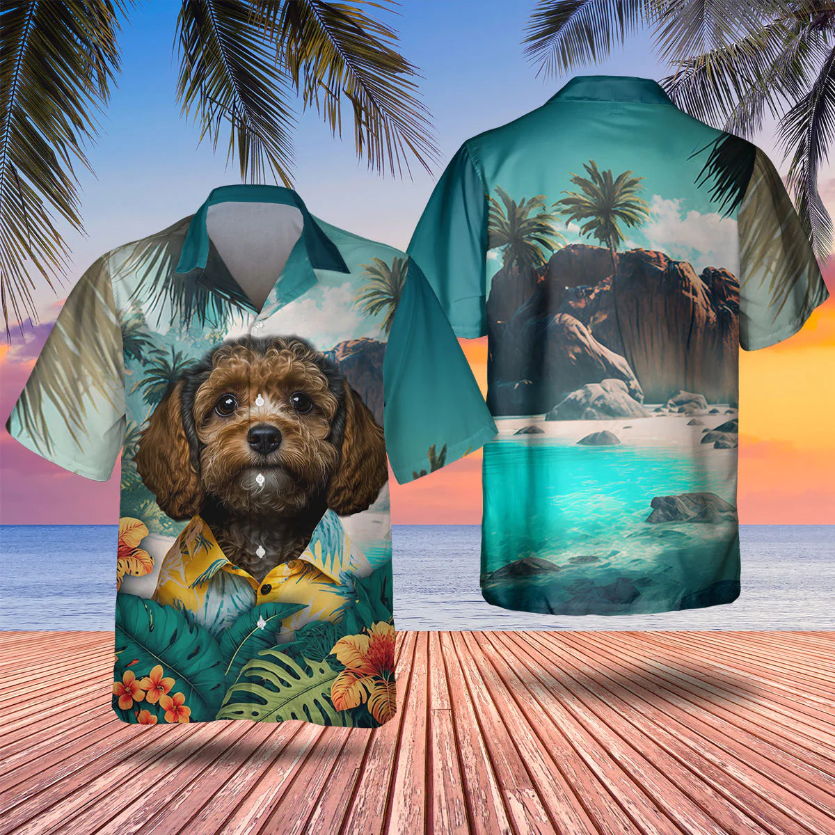 Cavapoo AI - 3D Tropical Hawaiian Shirt