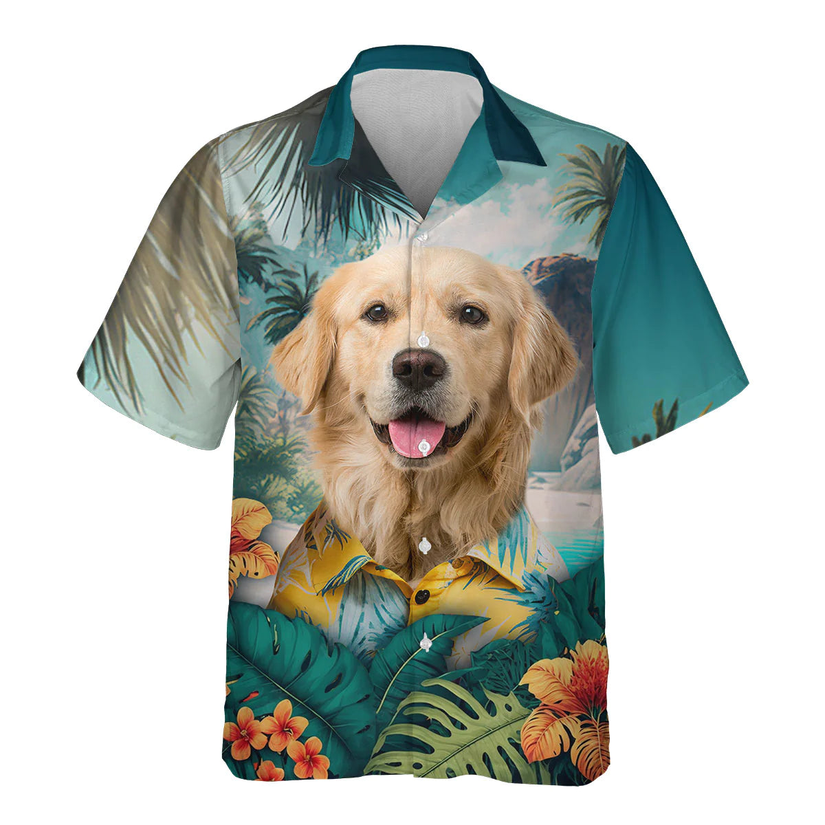 Golden Retriever - 3D Tropical Hawaiian Shirt