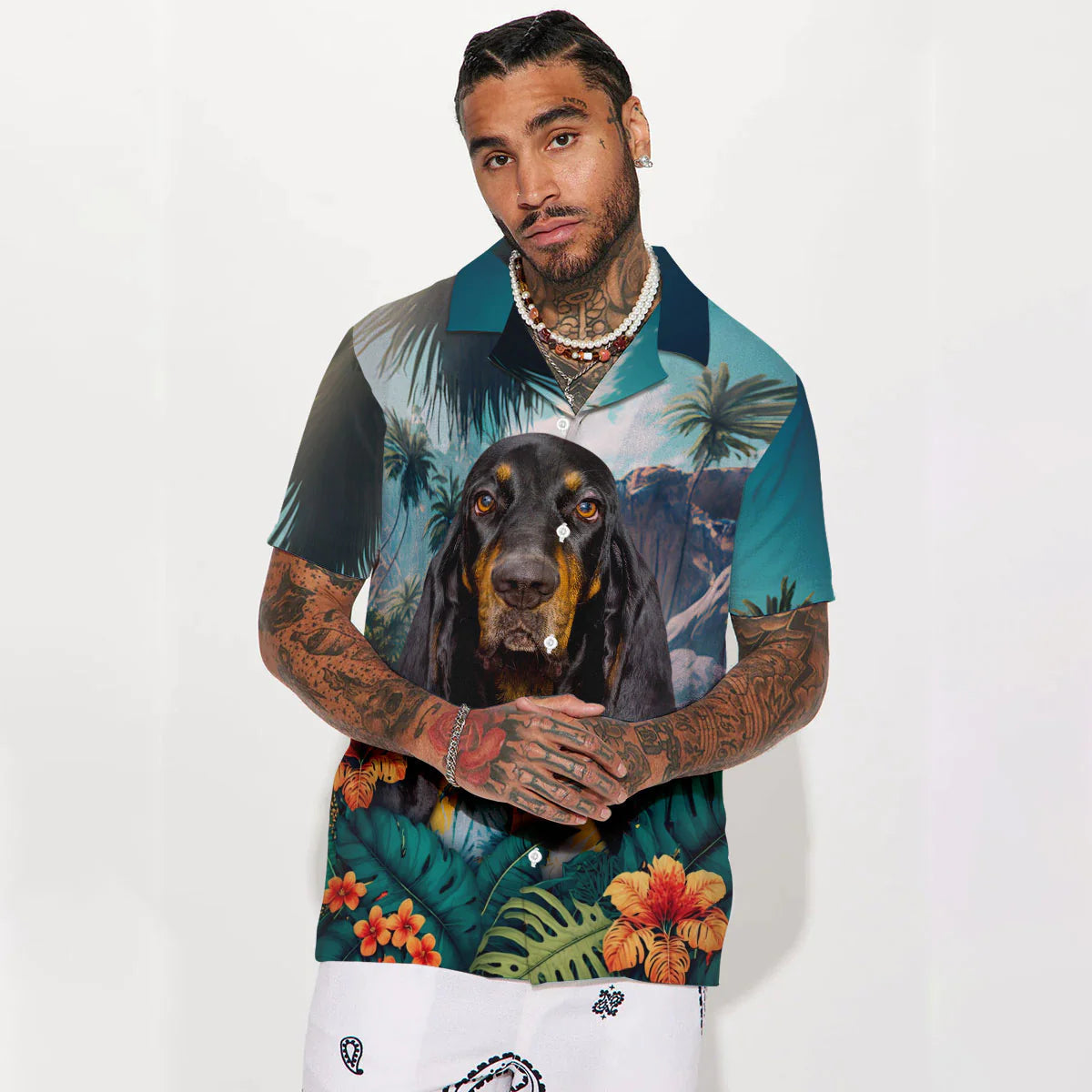 Coonhound - 3D Tropical Hawaiian Shirt