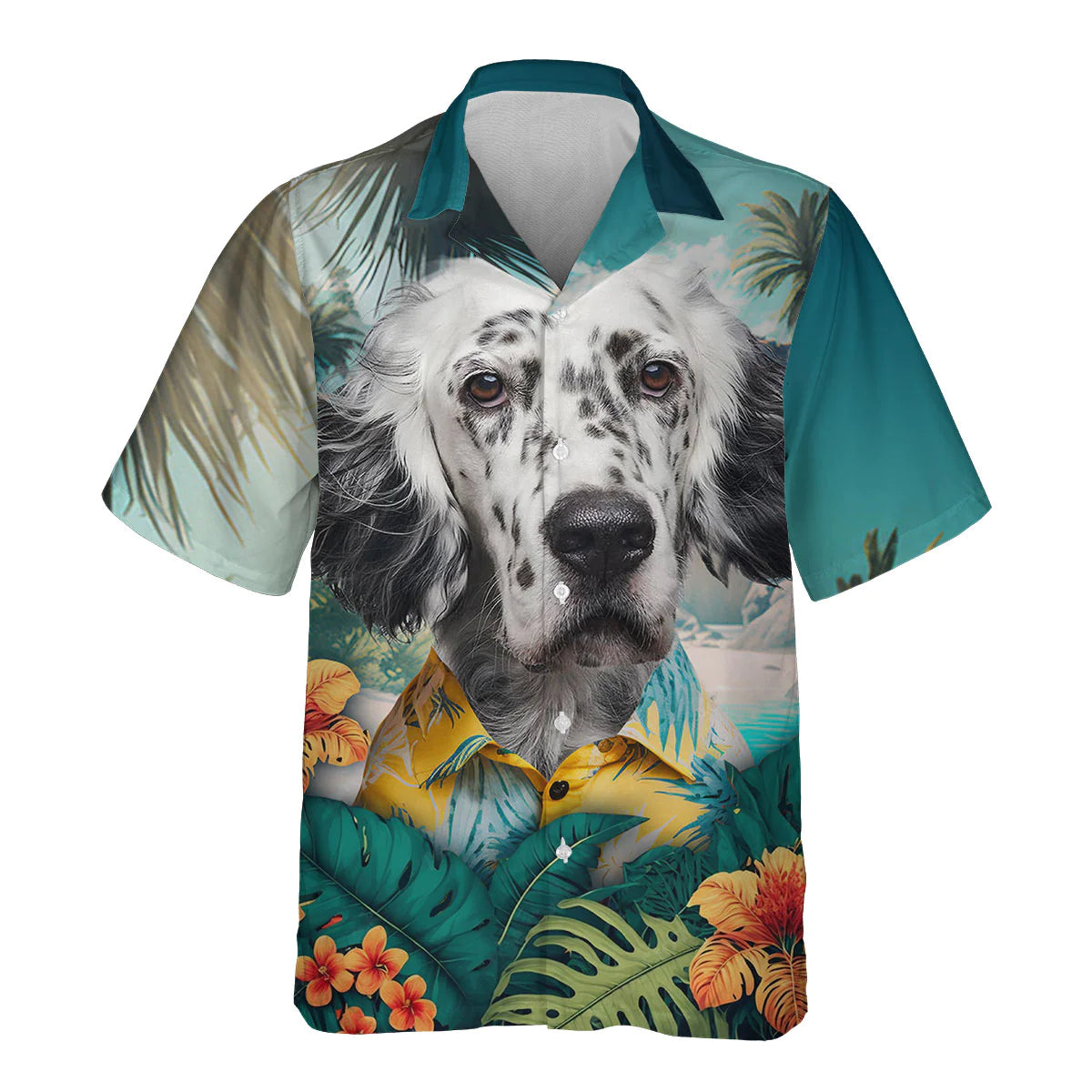 English Setter - 3D Tropical Hawaiian Shirt