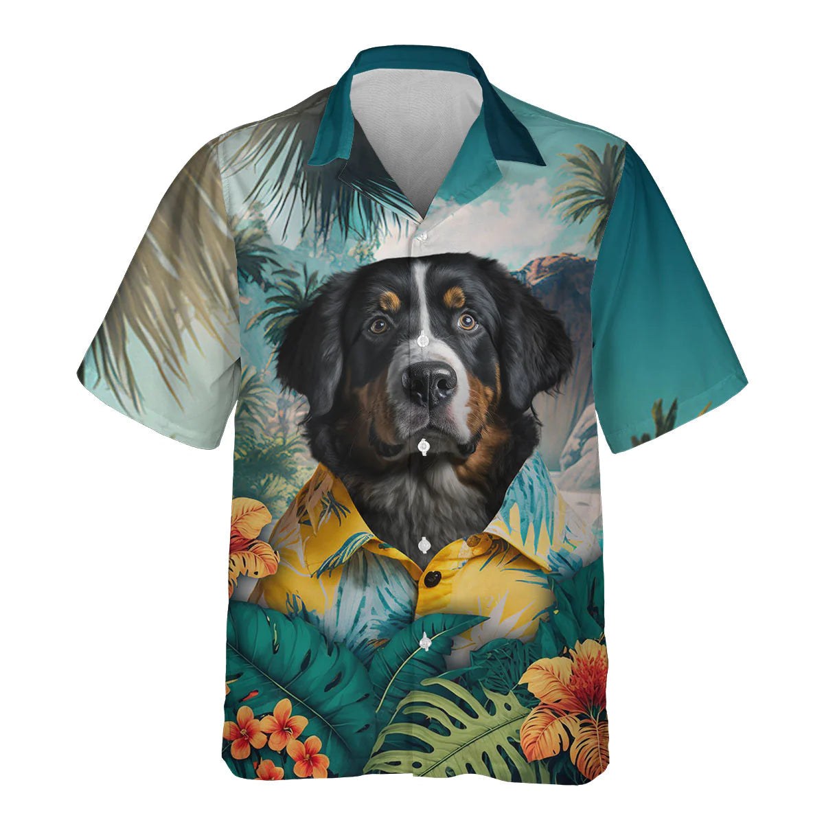 Bernese Mountain AI - 3D Tropical Hawaiian Shirt