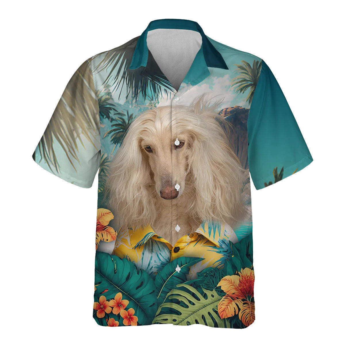 Afghan Hound - 3D Tropical Hawaiian Shirt
