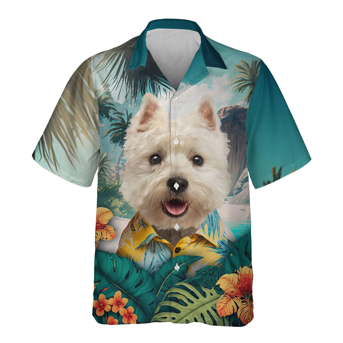 West Highland White Terrier - 3D Tropical Hawaiian Shirt