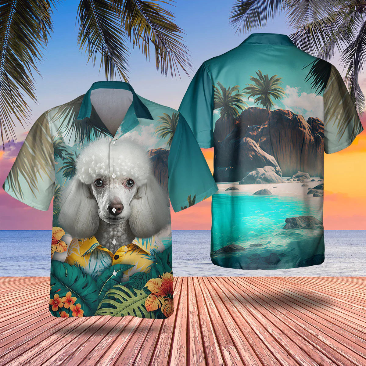 Poodle 1 - 3D Tropical Hawaiian Shirt