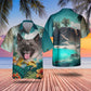 Norwegian Elkhound - 3D Tropical Hawaiian Shirt