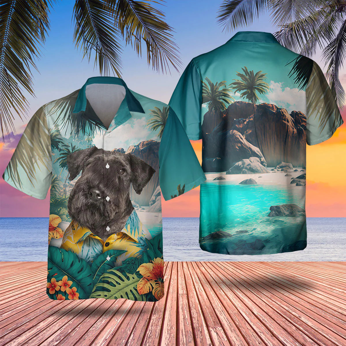 Cesky Terrier - 3D Tropical Hawaiian Shirt