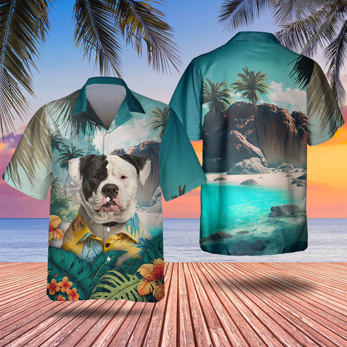 American Bulldog - 3D Tropical Hawaiian Shirt