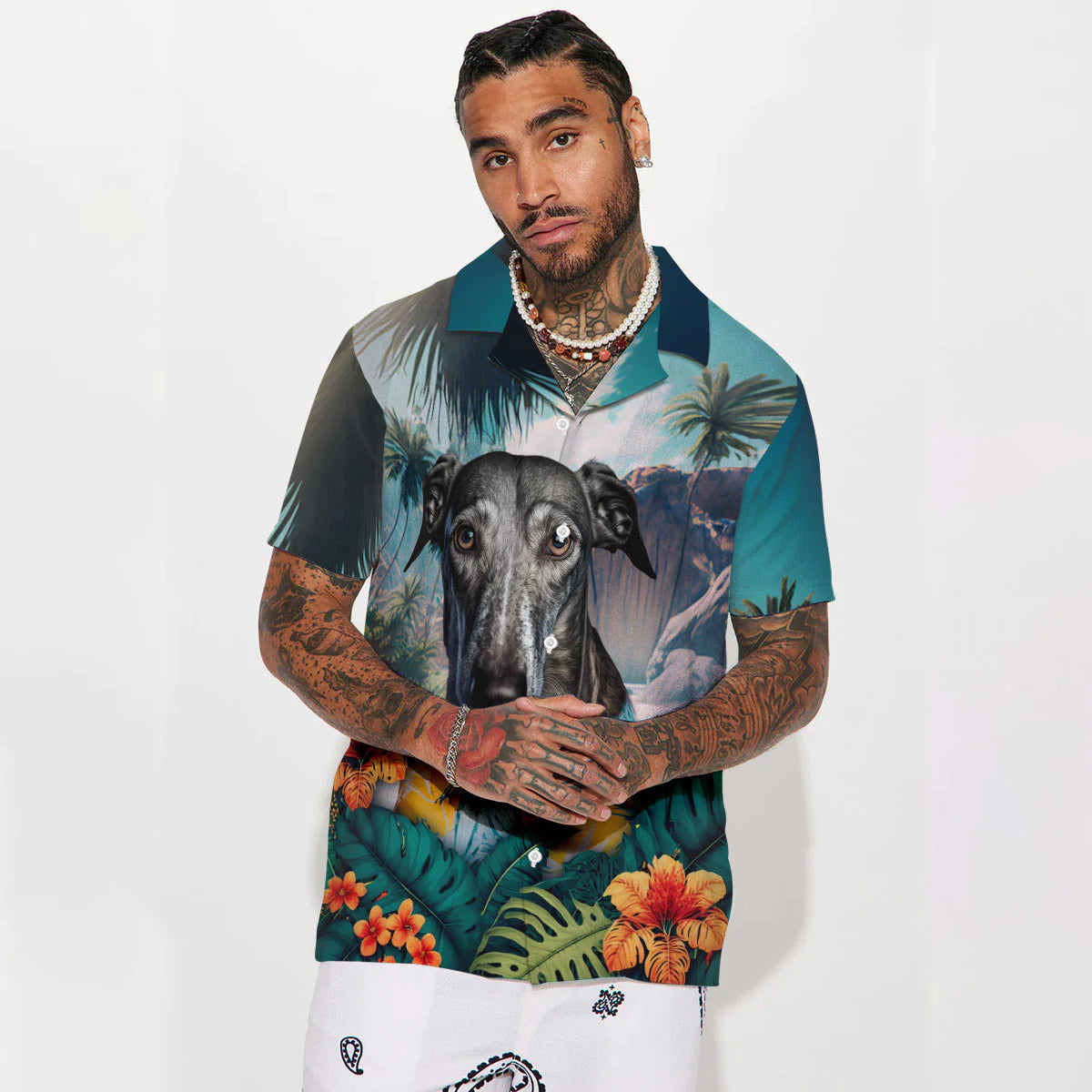 Greyhound - 3D Tropical Hawaiian Shirt